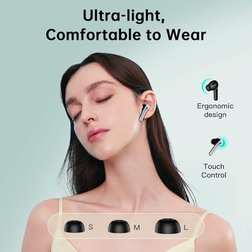 Image of OKEEFE Wireless Ear Buds Bluetooth Earbuds Translation Earbuds Real Time 70H Playtime Wireless Headphones AI Bluetooth Headphones for Travel Meeting Sports