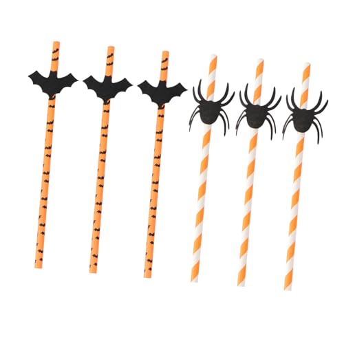 Set de 50 Pitillos de Papel Negro para Fiesta de Halloween miniatura 1