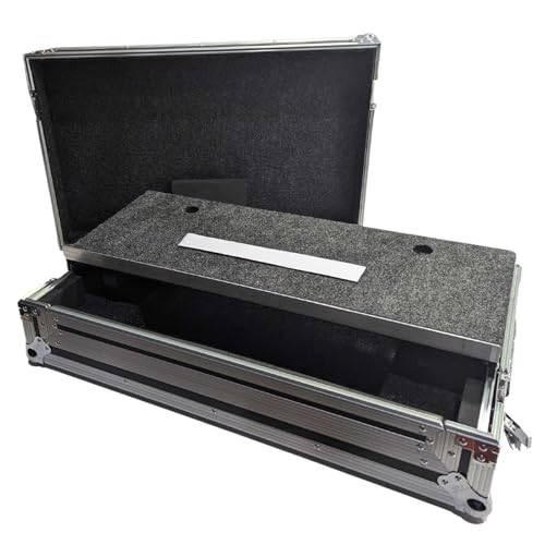 Harmony Audio HCSCLIVE4WLT DJ Controller Case Compatible with Denon DJ SC LIVE 4 – Black with Glide Style Laptop Tray, Wheels, Spring-Loaded Handle and Adjustable Foam Inserts for Maximum Protection