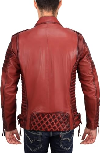 Image of Men Leather Jacket - Lambskin Winter Vintage Motorcycle Biker Jacket, Coat Soft & Stylish Moto Ride & Racing Jacket's