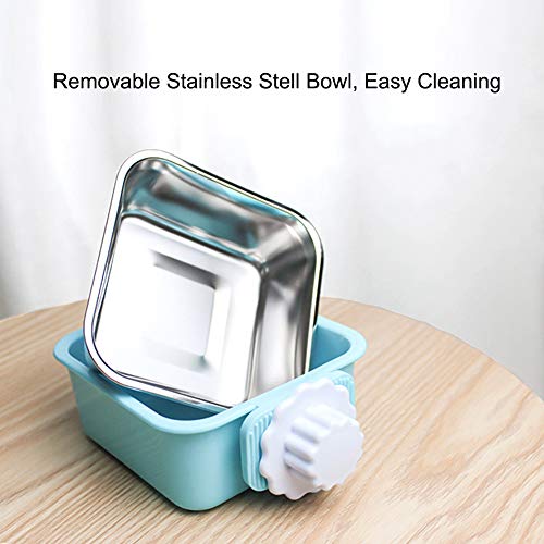 Crate Dog Bowl, Removable Stainless Steel Water Food Feeder Bowls Hanging Pet Cage Bowl Cage Coop Cup for Dogs Cats… - Image 2