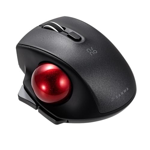 イーサプライ トラックボール マウス Bluetooth5.0 小型 親指操作 3台マルチペアリング 静音 エルゴノミクス形状 レーザーセンサー ブラック EZ4-MABTTB181BK