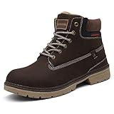  AONEGOLD Winterschuhe Herren Warm Gefüttert Winterstiefel Damen Schneestiefel Wasserdicht Trekking Wanderschuhe Outdoor Boots (Braun,43 EU)
