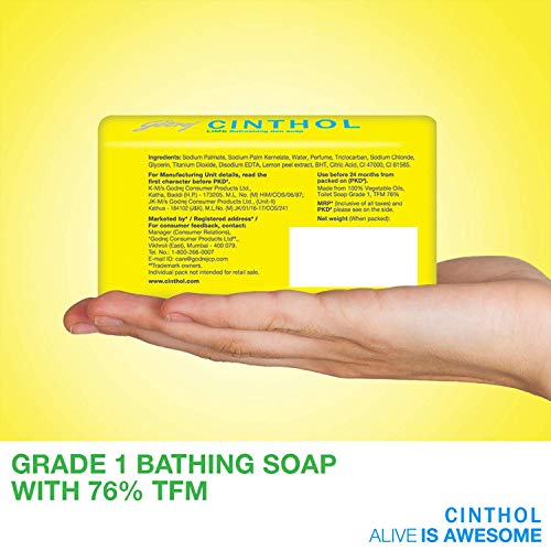 Image of Cinthol Lime Bath Soap - 100g (Pack of 6) | Lemony Deo Fragrance | Grade 1 Soap | For All Skin Types
