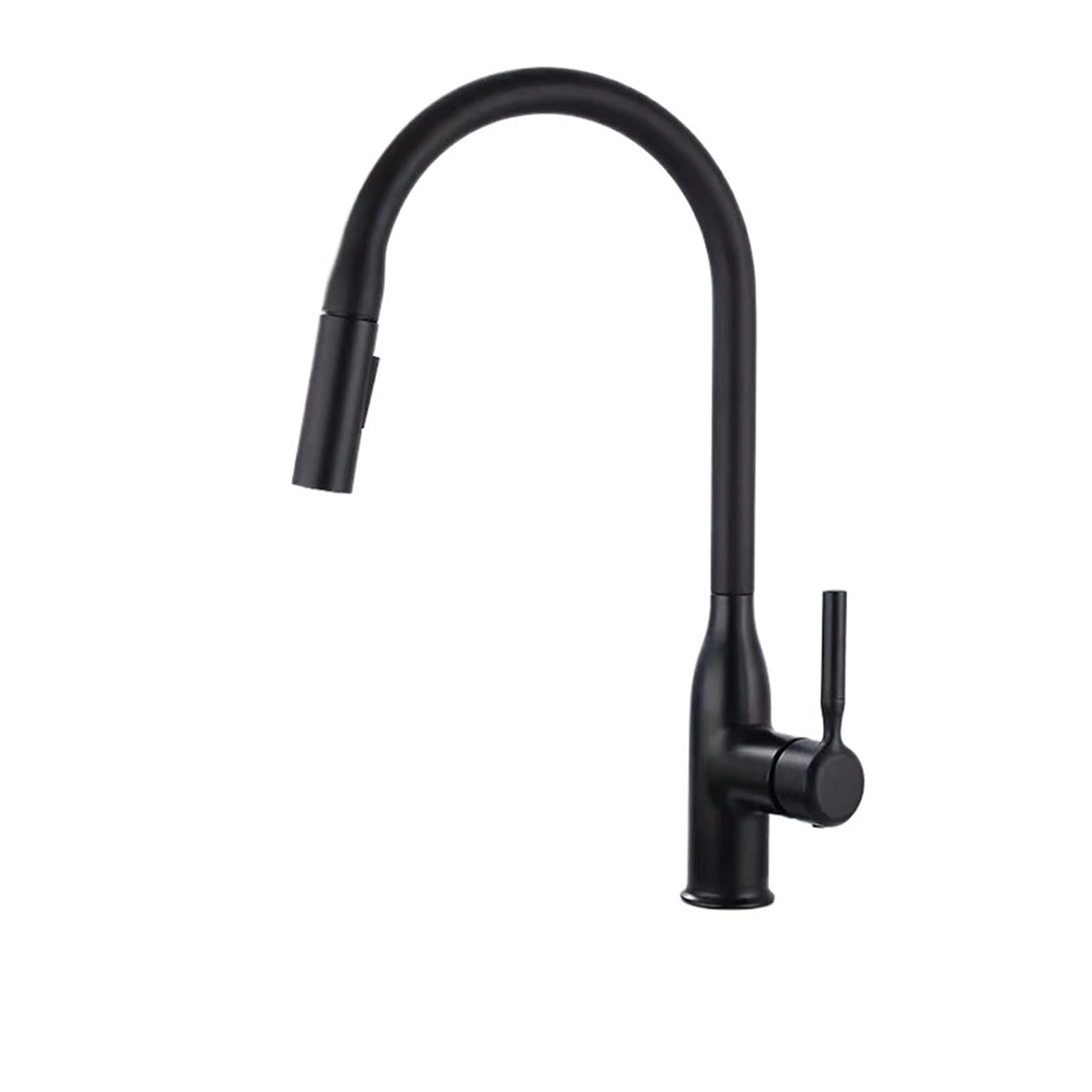 Mitigeur en laiton noir et chrome avec douchette extractible pour cuisine élégante