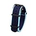 Produktbild 20mm/22mm Nylon atmungsaktiv NATO Strap One-Piece Armband Edelstahl Dornschließe Männer Armband Ersatz Navy Blue Sky Blue (Schwarz), 22mm