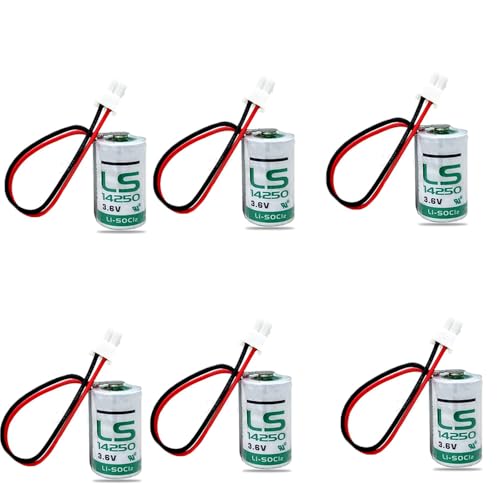 YICUAA�i6����jLS14250 1/2AA 3.6V 1200mAh ER14250 �����p�d�r �������[�^�[ �d�C���[�^�[ �K�X�p�d�r,�A