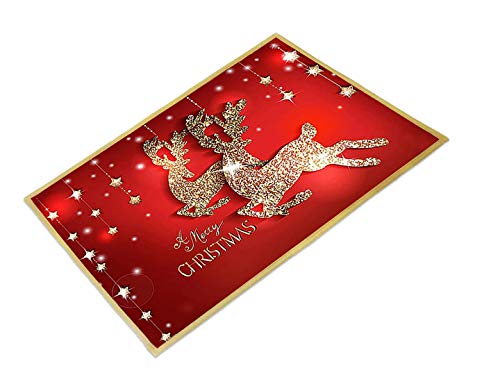 Alfombra de Baño Antideslizante,Felpudo Coco Navidad,Navidad Antideslizante Felpudo,Alfombras de Exterior para el Salón el Baño la Cocina (B)