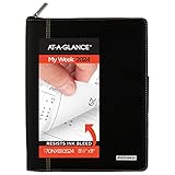 AT-A-GLANCE 2024 Weekly & Monthly Appointment Book, 8 1/4' x 11', Large, with Zipper, Executive, Black (70NX810524)