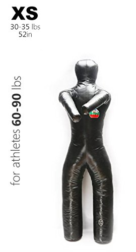 Suples Wrestling Dummy with Legs - Black Vinyl - (XXS, 22 lbs) Freestyle, Judo, MMA, Jujitsu, Grappling, Wrestling, Boxing, Fighting, Throwing Dummy, Crossfit, UFC