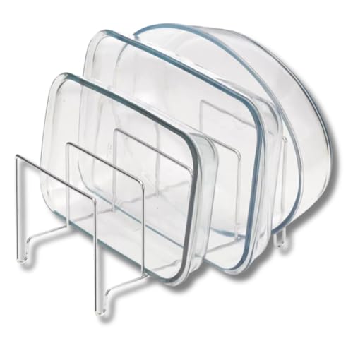 Porta Refratário frigideiras tábuas e Assadeiras Organizador de Armário Suporte Aramado Cozinha Cromado 27cm x 15cm x 13cm