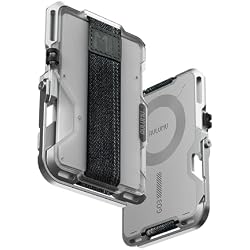 Aulumu G03 Transparently Magnetic Wallet Card Holder | Magnetic Wallet Compatible with MagSafe | Multi Function - Mobile Phone Stand/Grip | Bottle Opener | RFID Shielding Card - Translucent White