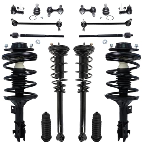 Image of Detroit Axle - Front End 16pc Suspension Kit for 2000-2005 Mitsubishi Eclipse, 4 Front & Rear Ready Struts, 4 Front & Rear Sway Bars, 2 Lower Ball Joints, 4 Inner Outer Tie Rods, 2 Boots Replacement