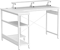 Vista 4 de ODK Escritorio pequeño en forma de L, escritorio esquinero de 48 pulgadas con estantes de almacenamiento reversibles, escritorio de computadora