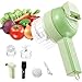 DEIOVR Veggie Chopper ręczny elektryczny zestaw do krojenia warzyw, 4 w 1, elektryczny rozdrabniacz do czosnku, mini siekacz do żywności, imbiru chili