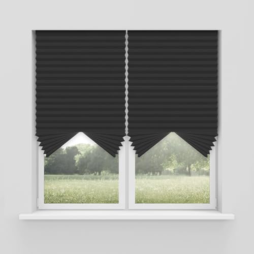Foiresoft No Tools Pleated Fabric Shades, Temporary Window Blinds, No