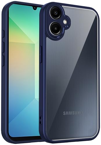 Image of Kapa Hawkeye Clear Slim Tough Back Cover for Samsung Galaxy F70e 5G | Camera Lens Protector Anti Yellow Shockproof Clear Hybrid Case Cover (Blue Sides)