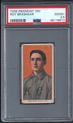 1909 t206 tobacco baseball card49psa5 roy brashear psa5 of the Kansas city Grade Good