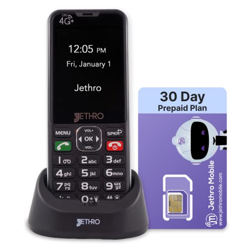 Jethro Sc490 4G Cell Phone For Seniors | (30 Days) Unlimited Talk, Text & 500Mb Data #TOP30