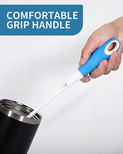 Yeudeuy Bottle Brush With Long Handle Water Bottle Cleaning Brush Durable Bristles For Water Bottles, Glasswares, Mugs, Baby Bottle, Blue 2Pcs #TOP2