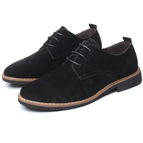 Men's Suede Lace-up Business Formal Dress Derby Shoes Suit Dressy Oxfords Wedding Oxford Flats4