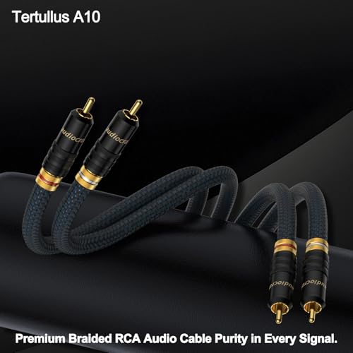 Image of Tertullus 2Pack RCA Audio Cables, 6N OFC Braided RCA Male to Male Stereo Audio Interconnect Cable for Home Theater, HDTV, Subwoofer, Amplifiers, HiFi Systems (2M / 6.6FT)