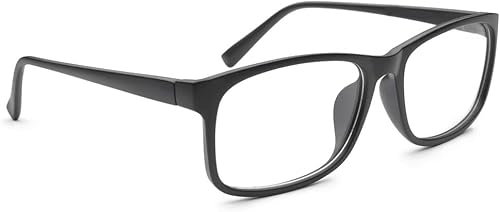 Miniatura 3 de HUIHUIKK Gafas de miopía de gran tamaño para uso diario para hombre y mujer, lentes negros para distancia (no son lentes de lectura)