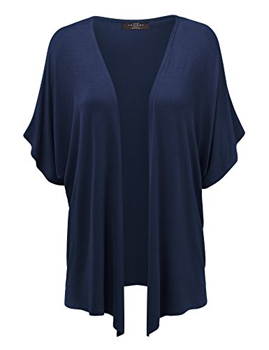 MBJ Womens Short Sleeve Dolman Cardigan XXXL Navy