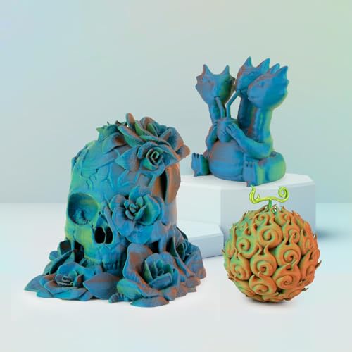Image of iSANMATE Matte Tri Colors Filament 1.75mm, 3-in-1 Color Coextrusion 3D Filament, Magic Color Change Filament 1.75mm, Dimensional Accuracy + /- 0.03 mm,Malachite 1KG /Spool