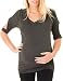 Caramel Cantina Maternity Top with Dolman Sleeves and Open Back (Medium, Charcoal)