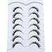 Pooplunch False Eyelashes Cat Eye Look Natural Short Lashes Wispy Clear Band Extension Volume Fake Eyelashes Faux Mink Strip Lashes 7 Pairs Pack