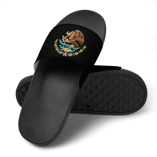 Mexico Coat of Arms Ea-gles Non Slip Slides Sandals for Women Men Quick Drying Shower Shoes for Bathroom Pool Beach4