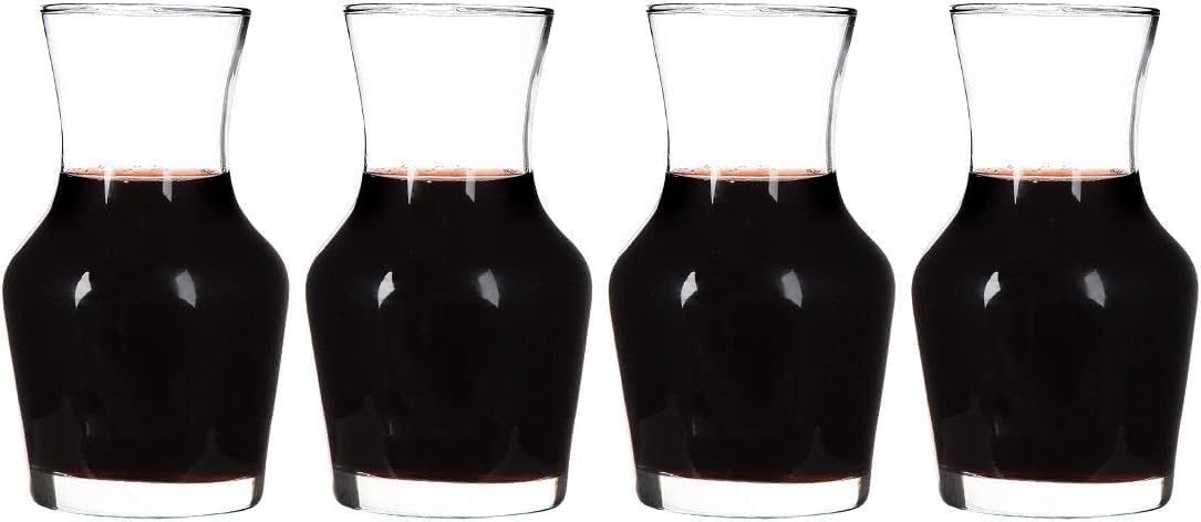 Lily's Home Individual Glass Wine Decanters, Miniature Personal Size Carafes Ideal for Dinner Parties and Wine Tastings, Makes Wonderful Gift (8.4 oz. Each, Set of 4) - Image 3