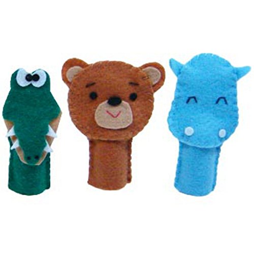 Dedoches De Feltro - Animais Selvagens - 5 Personagens - Multicolorido - 100% Artesanal