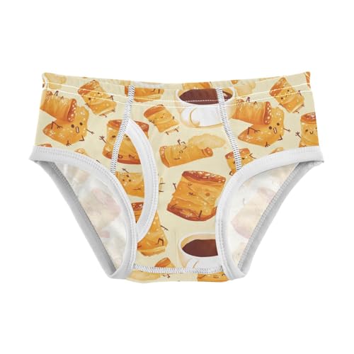 visesunny Boys Potty Training Underwear Bread Coffee Pattern Breathe Cotton Briefs Size 2T-8Y for Toddler