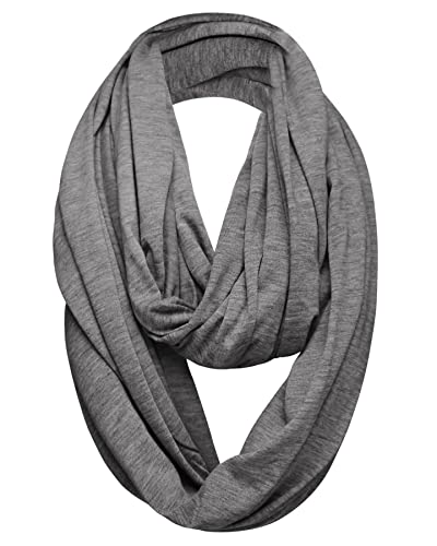 Unisex Jersey Circle Loop Infinity Plain Snood Schal Für Männer & Frauen, Tube Neck Warmer Soft 200g PREMIUM QUALITÄT 50% BAUMWOLLE Schals - 100% QUALITÄT GURANTEE (Grau)