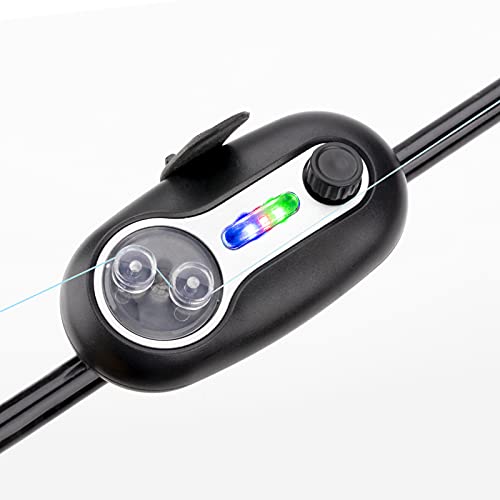 QualyQualy High Sensitive Fishing Bite Alarm Electronic LED Light Fish Bite Alert Adjustable Volume Fishing Rod Signal Device Fish Bite Alertor Sound Alarm Alert Bell (Model 2)