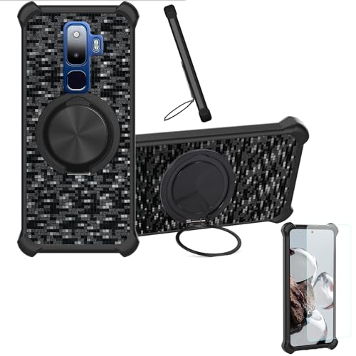 �Ή� Nuu Mobile G3 Nuu G3 N5702l �P�[�X Phone Case [1�� 9H+�d�x���� �K���X�t�B����][360°��]���X�^���h�A�}�O�l�b�g��]CX-11-HEI