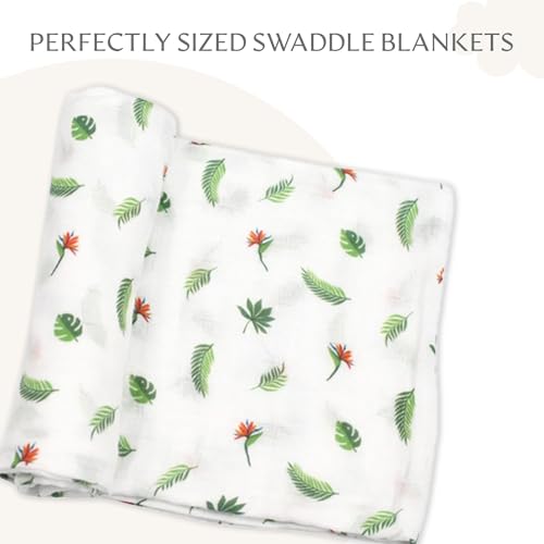 Image of Muslin Baby Swaddle - Breathable Receiving Blankets for Newborn Baby, 70% Viscose derived from Bamboo, 30% Spandex, Imported