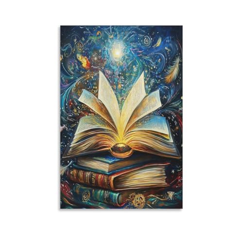 Affiche decoration pour chambre enfant cadre livres magiques couloir