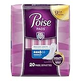 Poise Moderate Absorbency Pads, Regular Length, 20 ct (Pack of 2)