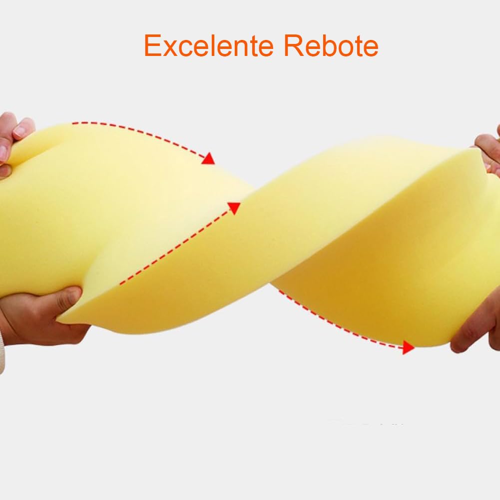 Plancha de Espuma a Medida 35kg/m³,Pieza de Espuma de Alta Densidad - Tamaño Personalizado,Ideal para Tapizar,Sofás,Colchones y Relleno de Cojines,Amarillo,1 pieza (Espesor 12cm-90x60cm)