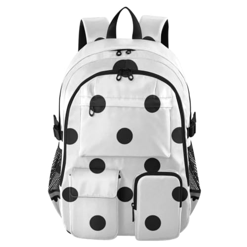 Mochila para portátil Y2k con puntos negros ideal para ir a clase o viajar los fines de semana