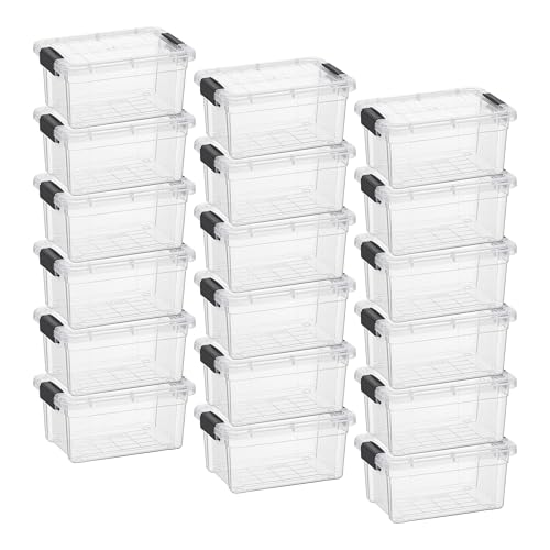 Image of Superio 3.4 Quart Clear Plastic Storage Boxes with Lids, Stackable Organizer Containers, BPA-Free Storage Bins for Home, Office, School & Dorm, 18 Pack
