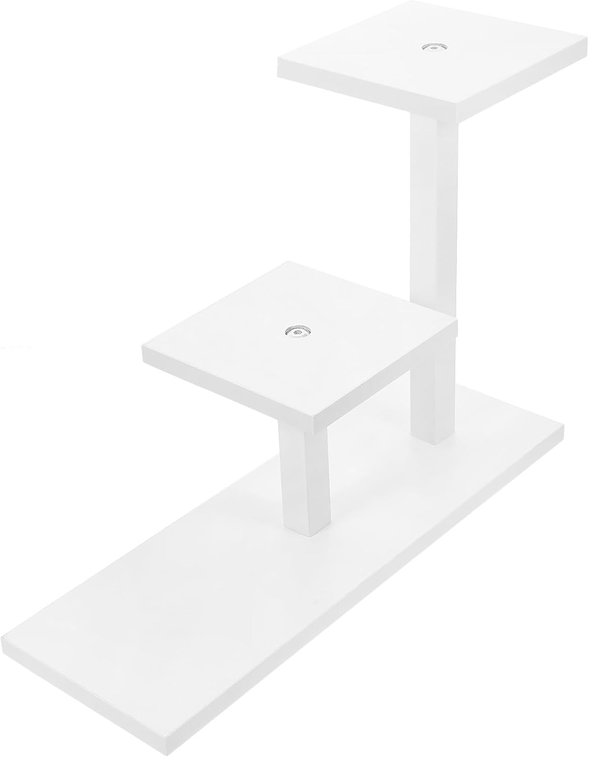 Multi-layer Wooden Plant Stand Indoor Flower Pot Rack for Balcony with 3-tier Warm White Painted Frame, Household Vase Display Stand and Planter Pedestal for Indoor Gardening