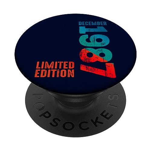 1987 Edición limitada 1987 diciembre 1987 Año 1987 Retro 1987 PopSockets PopGrip Intercambiable