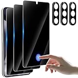 ✨【Fingerabdruck-Entsperrung&Anti-Spy&Touch-Empfindlichkeit】- Privatsphäre samsung galaxy s24 schutzfolie+klare galaxy s24 kamera linse schutzfolie[Nach der Installation des galaxy s24 displayschutzfolie, müssen sie die funktion zum entsperren des fingerabdrucks zurücksetzen], anti-spy samsung s24 displayschutzfolie glas unterstützt den fingerabdruckleser. Privacy gehärtetem glas schutzfolie samsung s24, dass nur sie den bildschirminhalt klar sehen können.