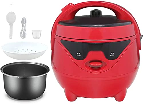 KANBUN Mini Cocina de arroz Olla de arroz Multifuncional Antiadherente Aislamiento automático de Olla Interna Hacer arroz y Vapor Alimentos y Verduras saludables (2-5L), Rojo, 3L