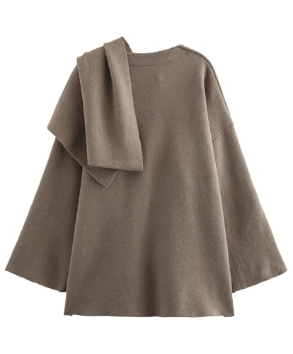 Womens Oversized Scarf Jacket Wool Blend Coat Long Sleeve Button Wool Coats Overcoats4