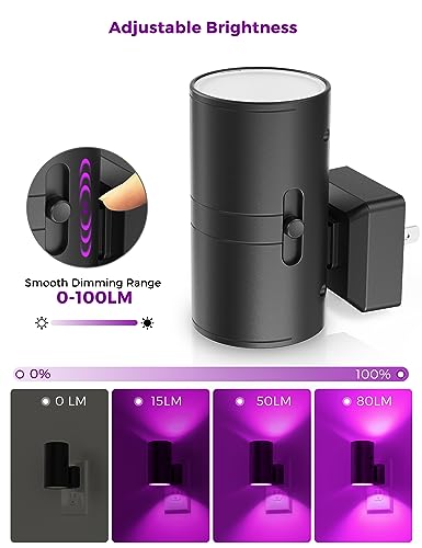 image for L LOHAS LED [2 Pack] Halloween Purple Night Light, Light Plug in with 